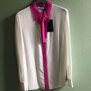 White and Pink Prada Blouse NEW